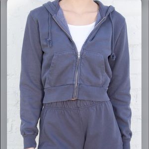 navy blue crystal hoodie